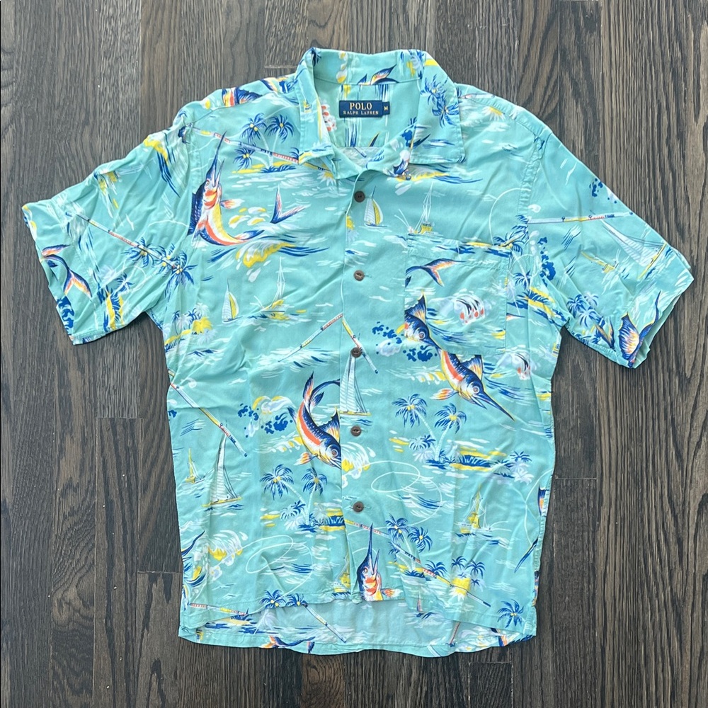 Polo by Ralph Lauren Camp Collar Printed Voile Shirt